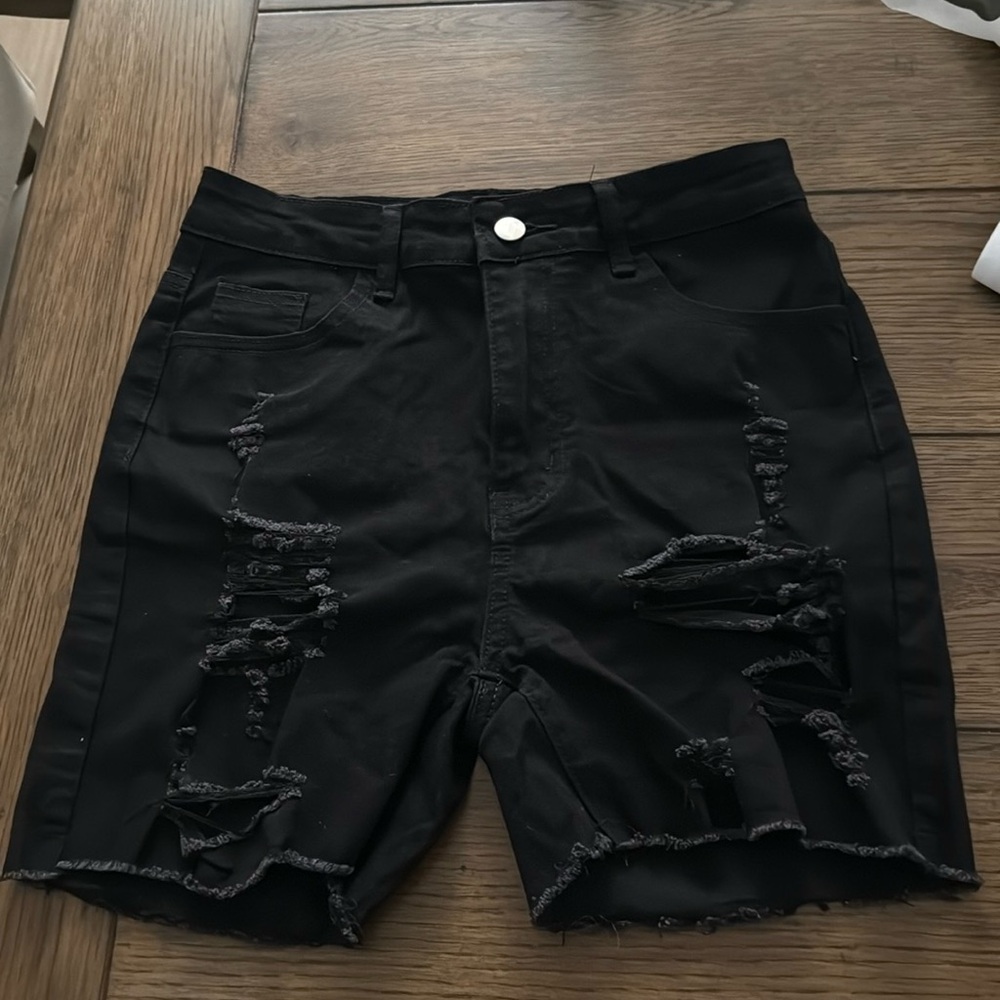 Black Jean shorts